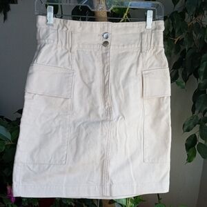 H&M Cream Mini Pencil Skirt Casual Resort Wear